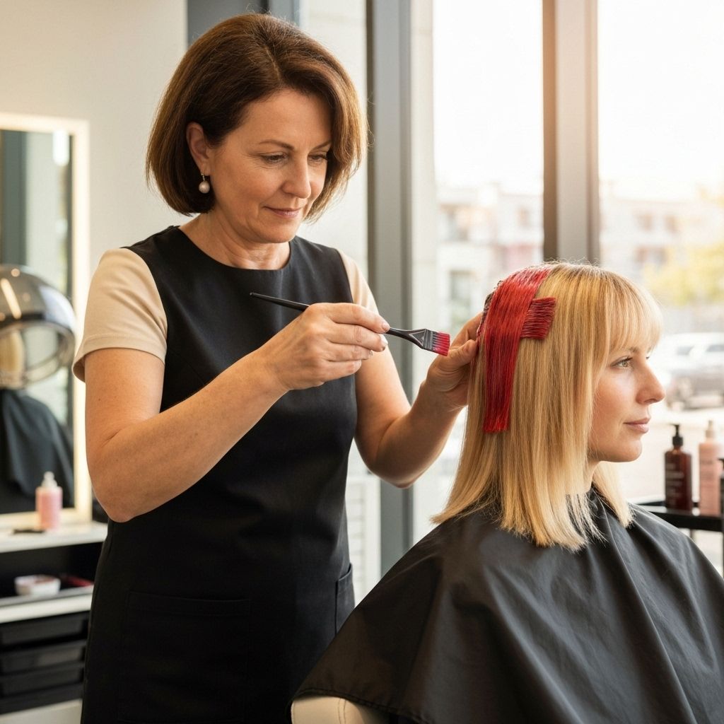Professional hair coloring service