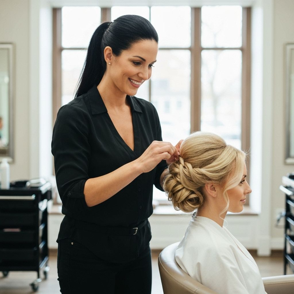 Elegant bridal updo hairstyle