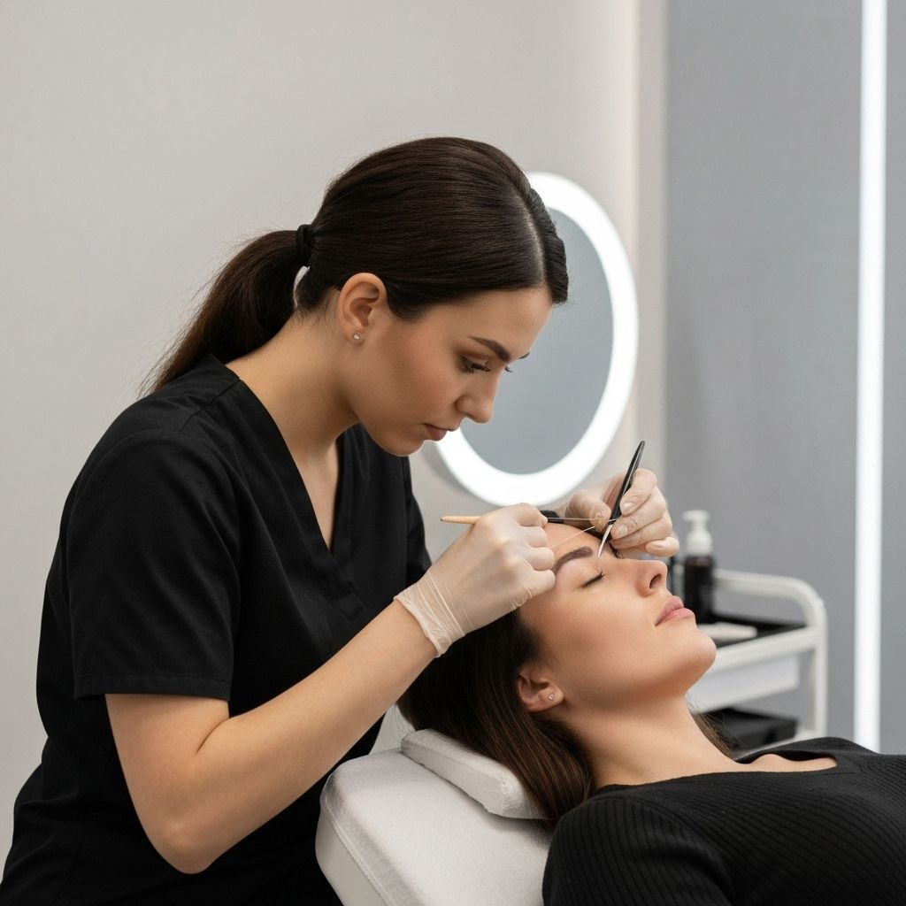 Eyebrow threading service